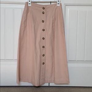 Madewell midi button front skirt